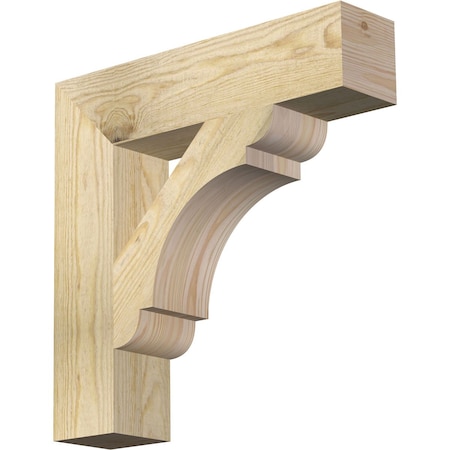 Ekena Millwork Olympic Block Rough Sawn Bracket, Douglas Fir, 4"W x 18"D x 18"H BKT04X18X18OLY05RDF